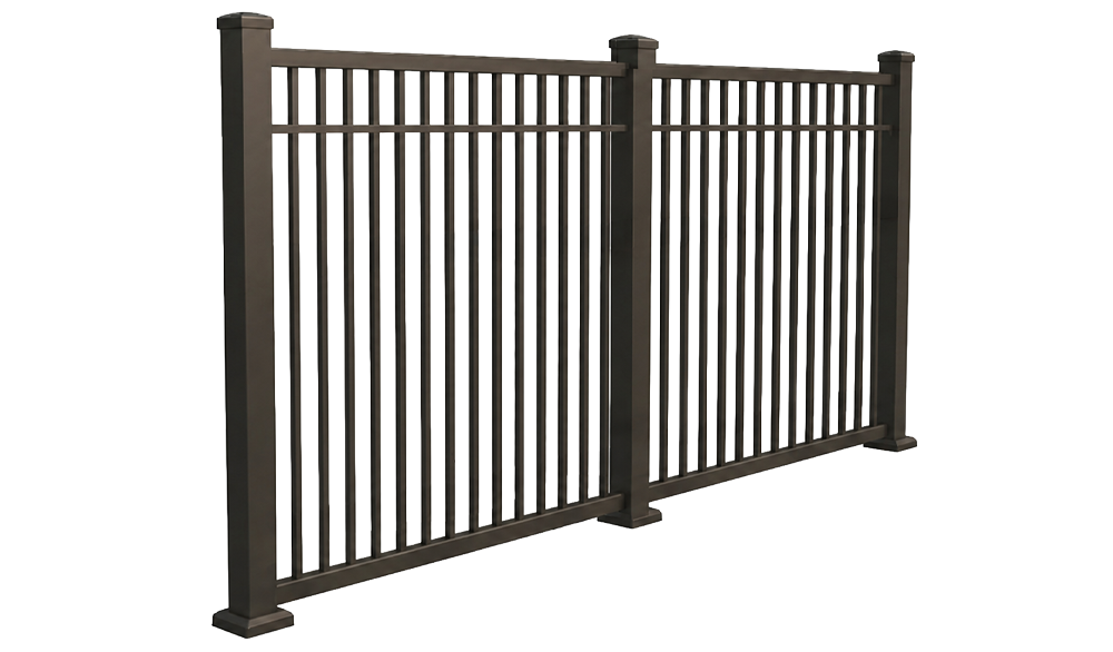 Double Picket Flat Top Commercial Aluminum Fence Double Picket Flat Top Commercial Aluminum Fence