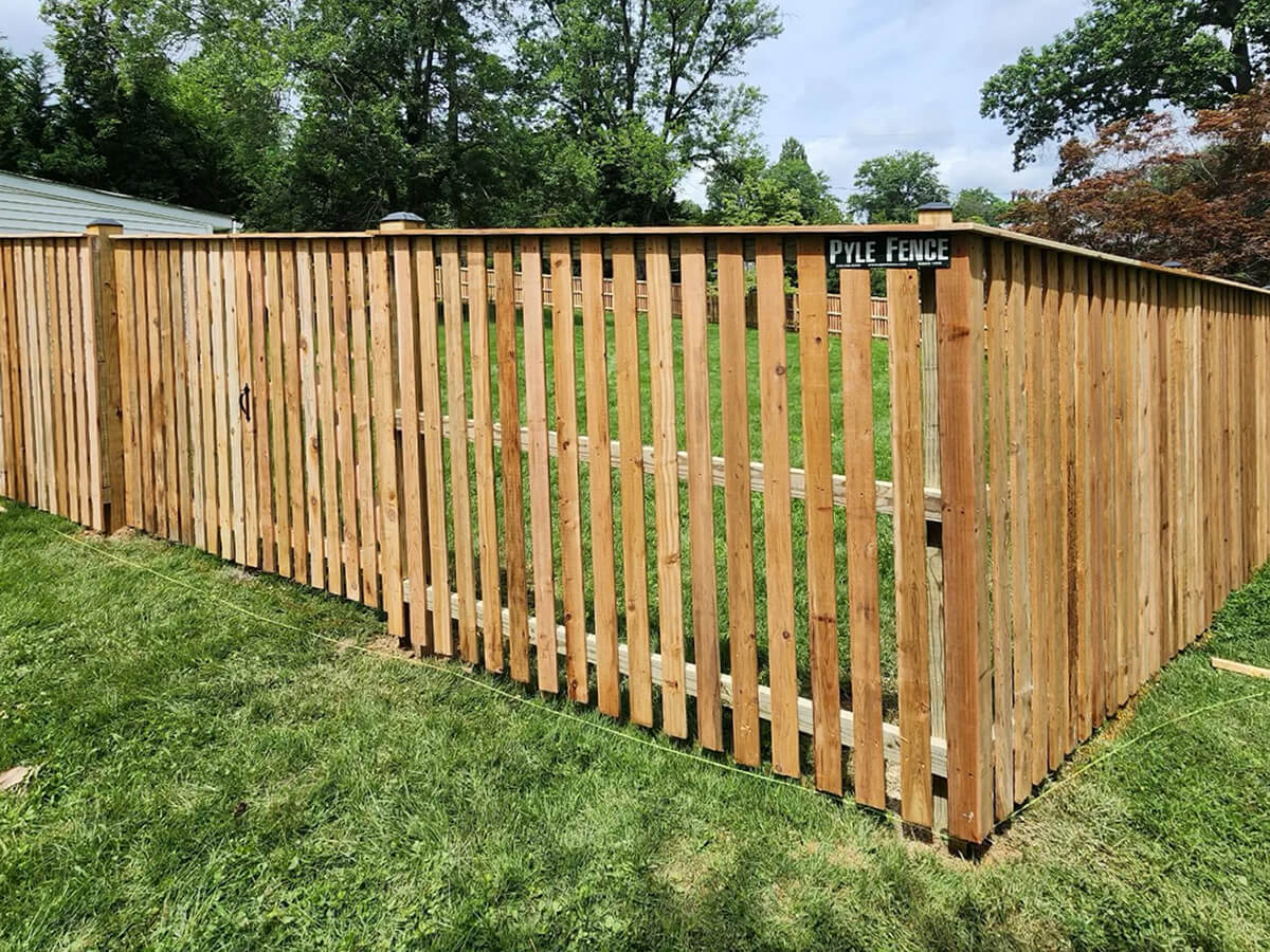 Photo of a residential wood fence by a Central Maryland fence company