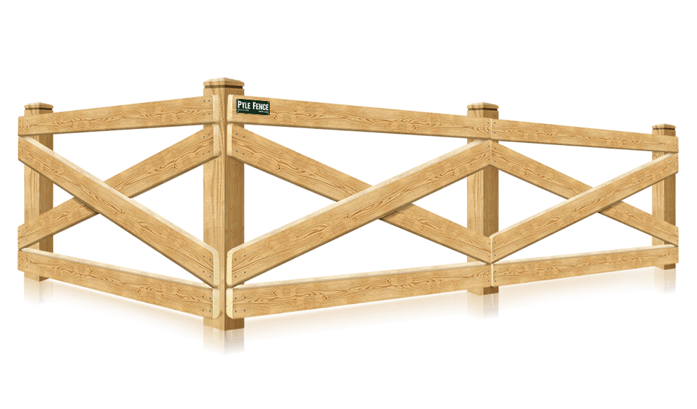 Crossbuck decorative farm fence in the Central Maryland area.