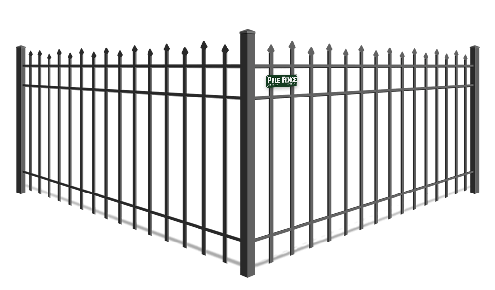 Alternating picket commercial aluminum fence - Central Maryland