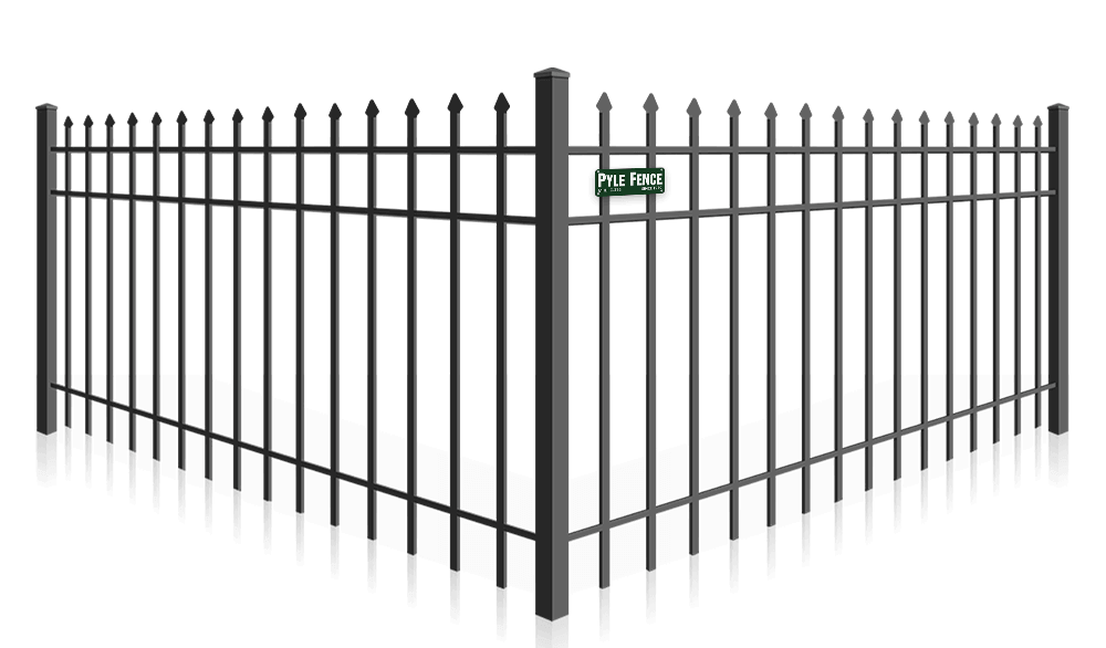Spear top commercial metal fence contractor in Central Maryland