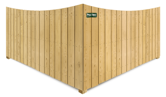 Concave top cut wood fence