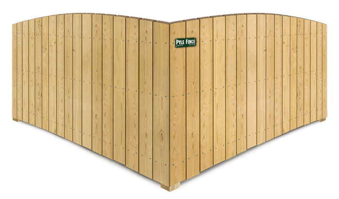 Convex top cut wood fence