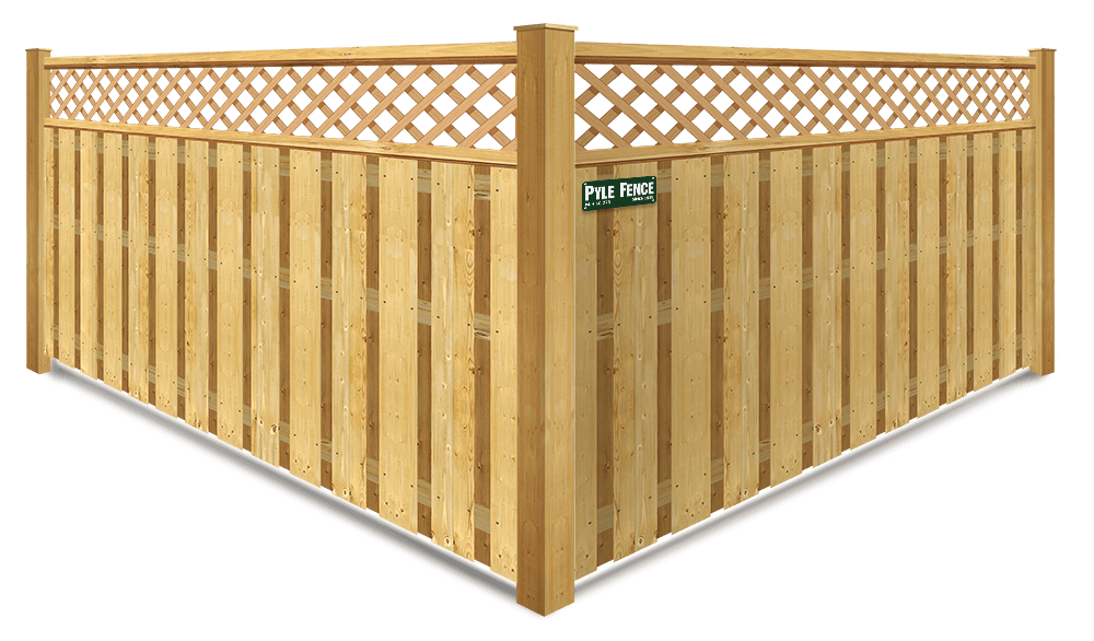 Lattice top wood fence
