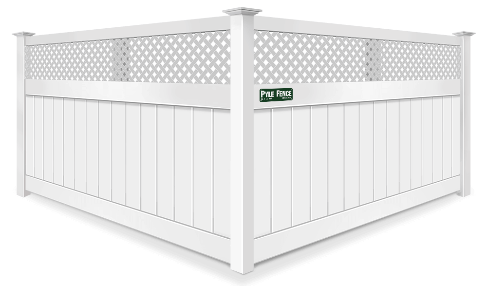 Decorative Lattice Top vinyl fence contractor in Central Maryland