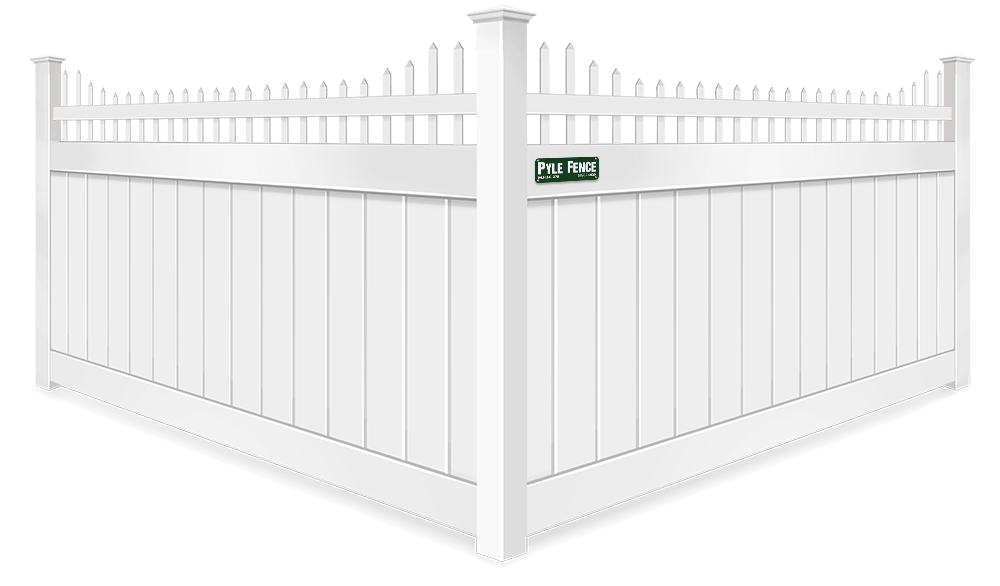 Stepped vinyl fence contractor in Central Maryland