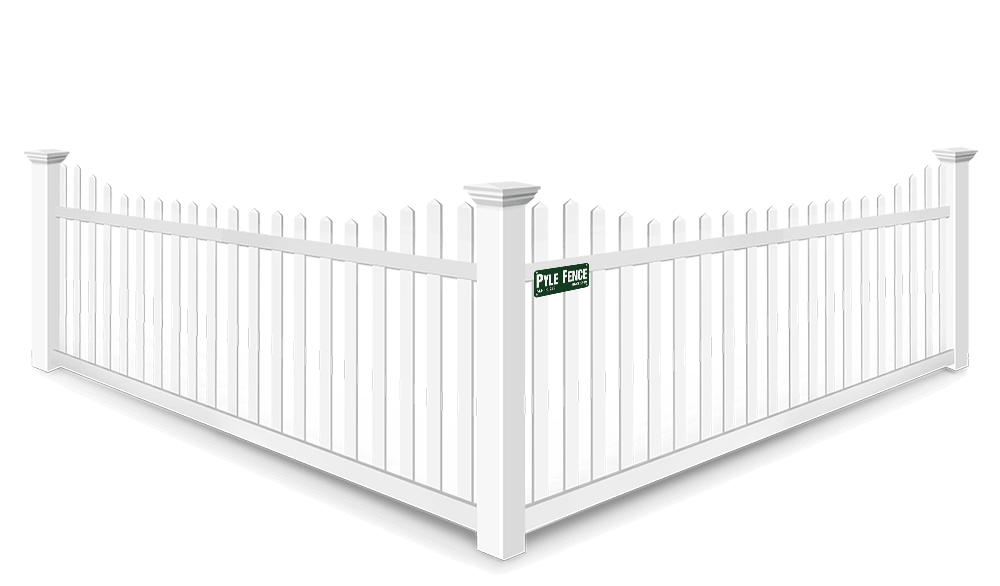 Stepped Picket vinyl fence contractor in Central Maryland